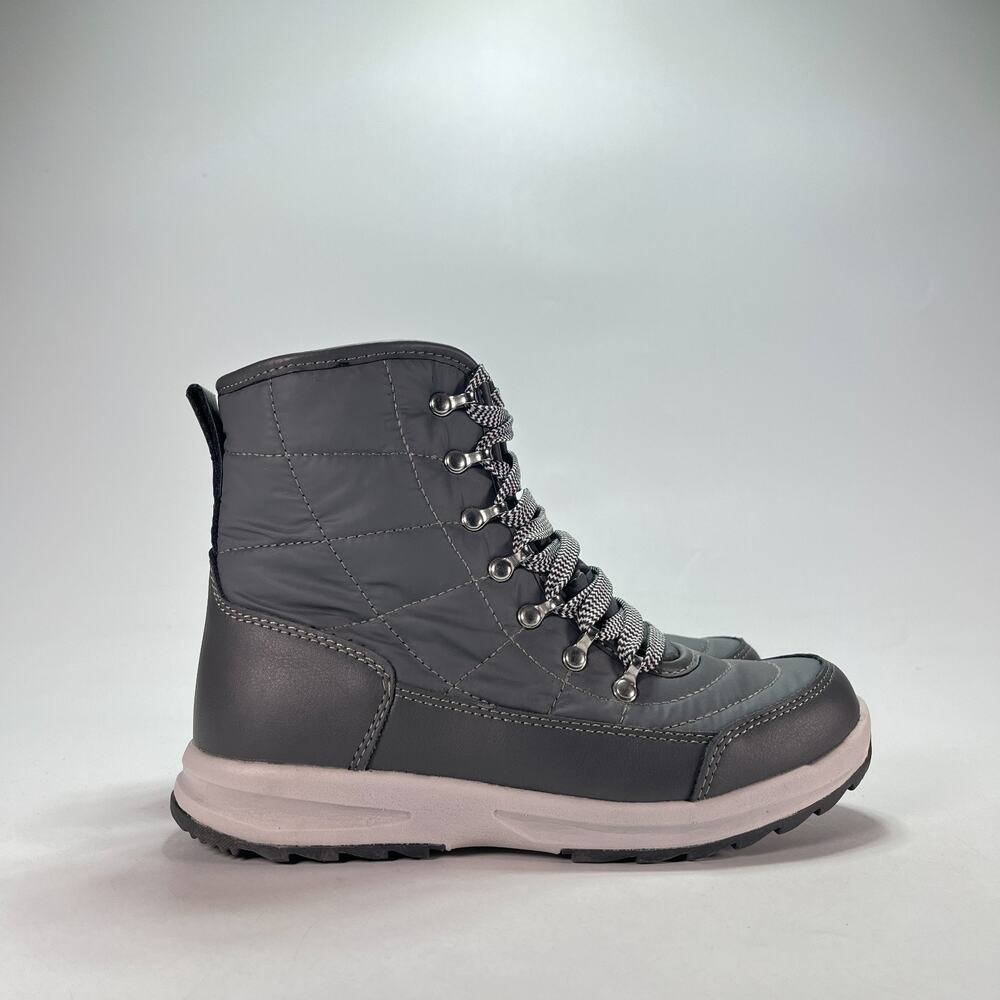 Weatherproof Katie Grey Lightweight Quilted Winter Sneaker Boots Women's Size 6M